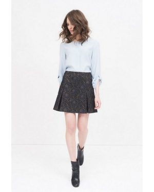 Φούστα Μπλέ Με Χρυσά Λουλούδια