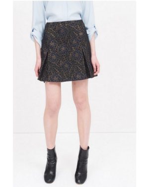 Φούστα Μπλέ Με Χρυσά Λουλούδια