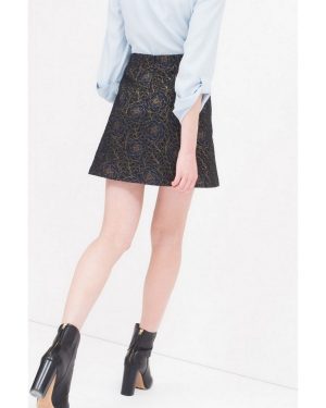 Φούστα Μπλέ Με Χρυσά Λουλούδια