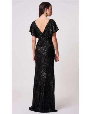 Sequin Μαύρο Μακρύ Φόρεμα