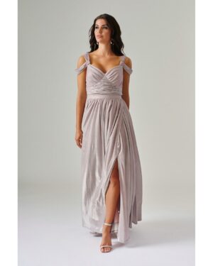 SEQUIN ΡΟΖ ΜΑΞΙ ΦΟΡΕΜΑ ΜΕ ΜΕΤΑΛΛΙΚΗ ΙΝΑ