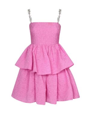 Μίνι Φόρεμα Ζακάρ Ροζ