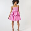 Μίνι Φόρεμα Ζακάρ Ροζ