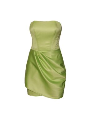 Bandeau Σατέν Μίνι Φόρεμα Πράσινο