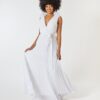 Πλισέ Μάξι Φόρεμα Σιφόν Λευκό