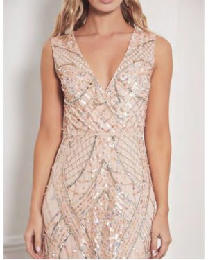 Sequin Κρουαζέ Μάξι Φόρεμα