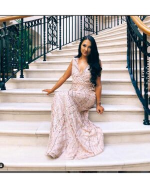 Sequin Κρουαζέ Μάξι Φόρεμα