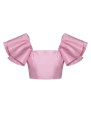 Ombre Ροζ Και Λάιμ Σετ Μίντι Φούστα Με Τόπ