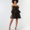 Μαύρο Μίνι Φόρεμα Με Sequin Φιόγκο
