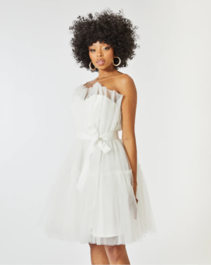 Μίνι Φόρεμα Από Άσπρο Τούλι