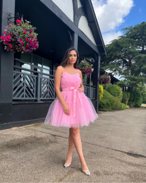 Μίνι Φόρεμα Από Ρόζ Τούλι