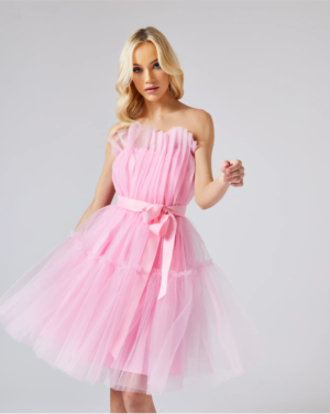 Μίνι Φόρεμα Από Ρόζ Τούλι