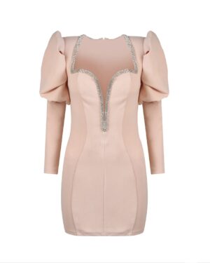 Nude Μίνι Φόρεμα Με Στράς