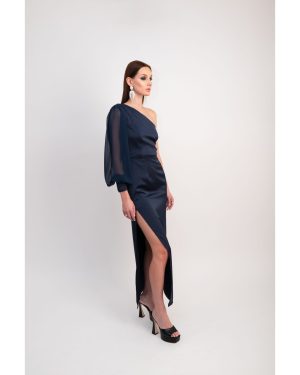 Marissa Μπλε Φόρεμα Με Ένα Ώμο