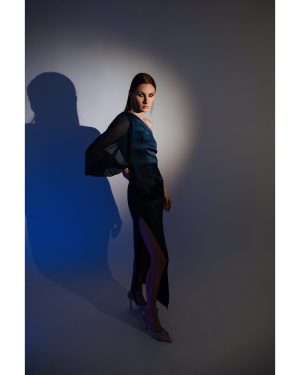 Marissa Μπλε Φόρεμα Με Ένα Ώμο