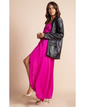 Wrap Φόρεμα Σε Χρώμα Magenta