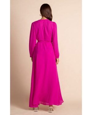 Wrap Φόρεμα Σε Χρώμα Magenta