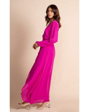 Wrap Φόρεμα Σε Χρώμα Magenta