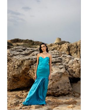 Cecilia Μακρύ Τυρκουάζ Φόρεμα