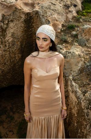 Cecilia Μακρύ Φόρεμα Σε Χρώμα Χρυσό Τής Άμμου