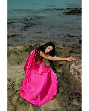 Cecilia Μακρύ Φούξια Φόρεμα