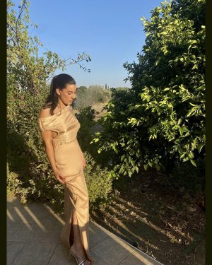 Cecira Μακρύ Φόρεμα Σε Χρώμα Μπέζ Χρυσό Τής Άμμου