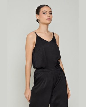 Μπλούζα σατινέ αμάνικη