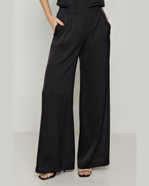 Παντελόνα Ριχτή Μαύρη Με Λάστιχο