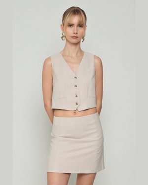 Φούστα Μίνι Σε Χρώμα Vanilla