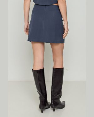 Φούστα Μίνι Σε Χρώμα Navy Blue