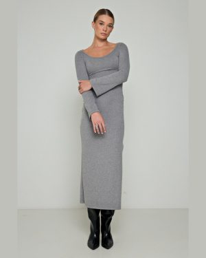 Φόρεμα Πλεκτό Essential Γκρι Mélange