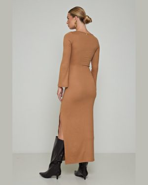 Φόρεμα Πλεκτό Essential Camel